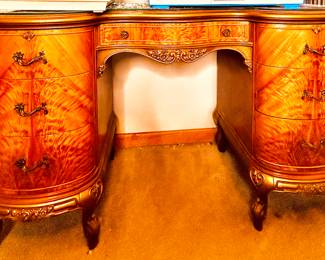 Burl tiger wood bedroom set