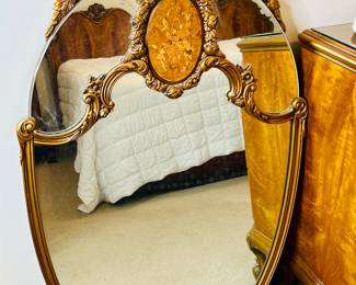 Burl tiger wood bedroom set