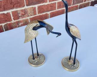 MCM brass crane pair