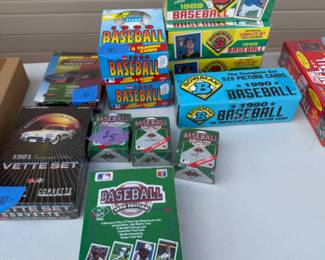 Variety of sport card boxes and packs