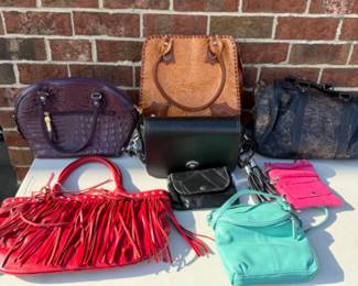 Varied Purses, mostly leather