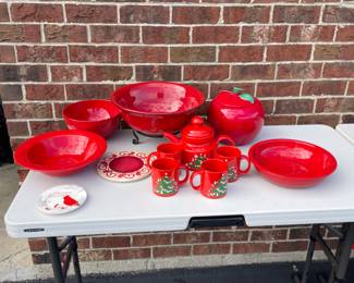Various serving pieces including a Waechertsbach large bowl