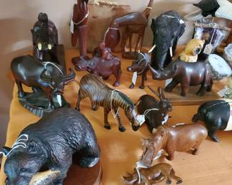 Hand Carved wooden animals various sizes and animals