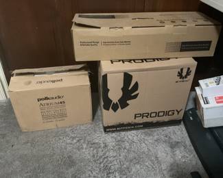 boxed electronics-Polk Audio speakers, Prodigy Monitor, & home game  machine