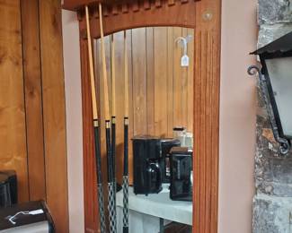 Billard cue rack with mirror-30x68