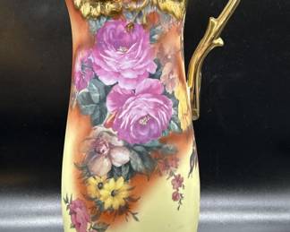 Antique Nippon-Look Hand Painted Porcelain Pitcher
