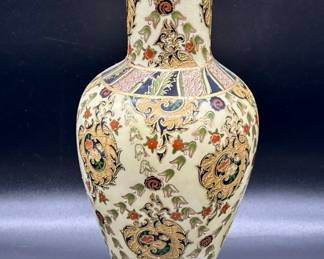 Hand Decorated Asian Style Porcelain Vase
