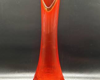 Vintage LE Smith Bittersweet Swung Glass Vase