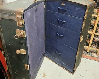 Antique travel trunk