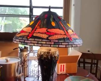 Exceptional Tiffany Style Dragonfly Lamp