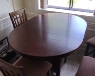 Pub table set w/ extension leaf