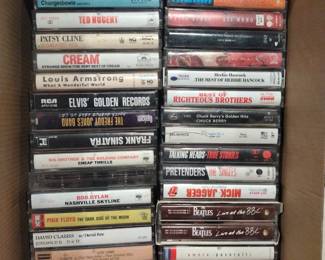 More of the cassette collection (left row is hidden in previous pic by additional row stacked on top). 