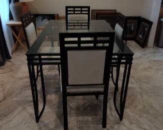 Metal and Glass Dining Set