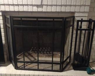 Fireplace Screen and Tools 
