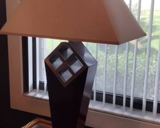 Dark wood finish lamps (there is a pair)