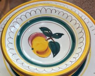 Italian Ceramic Fruit Pattern Dinnerware Set 