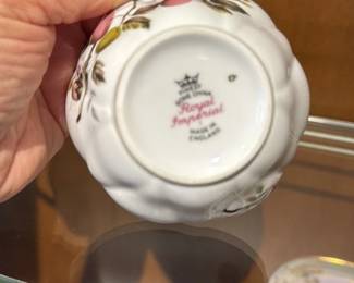 Royal Imperial China "Peach Blossom" Creamer and Sugar Bowl Set 