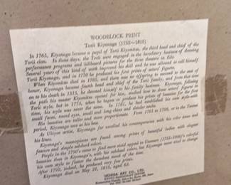 Woodblock Print of Three Women in Kimonos with Umbrellas