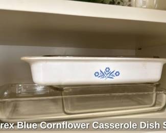 Pyrex Blue Cornflower Casserole Dish Set 