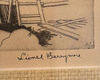 Lionel Barrymore Etching 