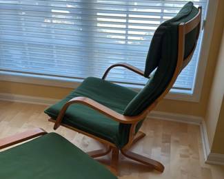 IKEA Poang Armchair and Ottoman 