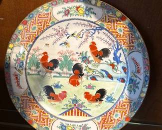 Chinese Export Porcelain Plate with Rooster Motif 