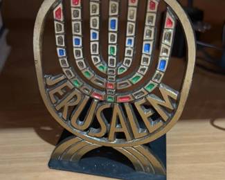 Jerusalem Menorah Bookend 