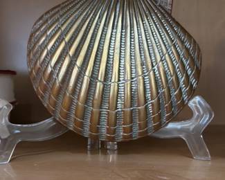 Antique Brass Scallop Shell trinket box 