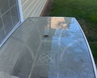 Outdoor Patio Dining Table with Glass Top