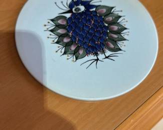 Vintage Ceramic Decorative Plate with Bird Motif 