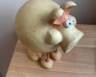 Whimsical Pig Figurine 