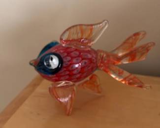 Murano Glass Goldfish Figurine 