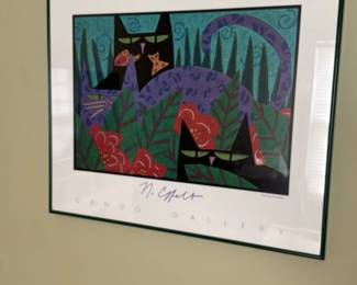 N.C. Art "Cats in the Garden" Print 