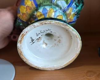 Art Deco Ceramic Urn with Dragon Handles 