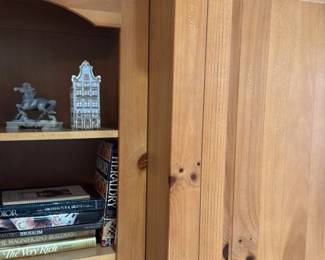 Pine Wood Entertainment Center with Bookcases 