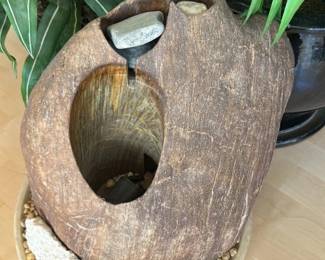 Rustic Faux Log Indoor Water Fountain 