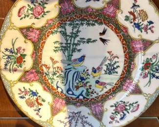 Chinese Export Porcelain Plate with Bird and Floral Decoration 