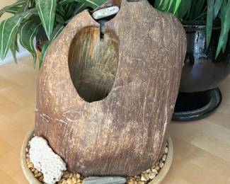 Rustic Faux Log Indoor Water Fountain 