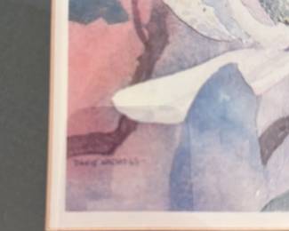 Watercolor Painting of Magnolia Flowers by David Nichols 