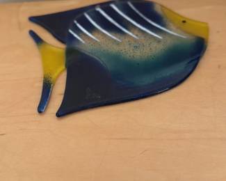 fused glass angelfish dish 