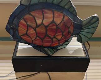 Stained Glass Fish Lamp 