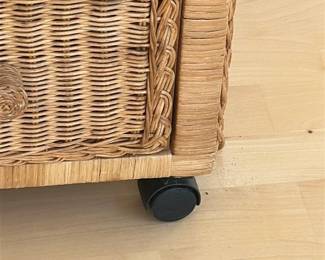Wicker Dresser with Three Drawers and Open Shelf 