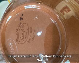 Italian Ceramic Fruit Pattern Dinnerware Set 
