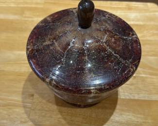 Marble Decorative Bowl with Lid 