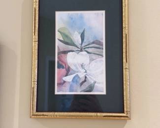 Watercolor Painting of Magnolia Flowers by David Nichols 