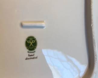 Vintage German Porcelain Hand-Decorated Serving Tray with Rococo Scene