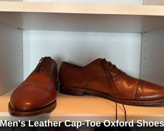 Men's Leather Cap-Toe Oxford Shoes 