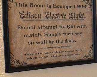 Edison Electric Light Sign 