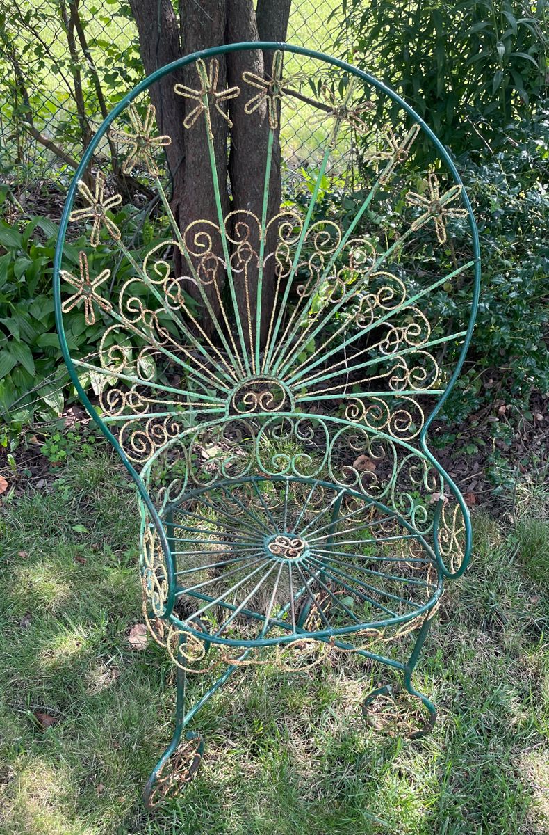 Beautiful Peacock Wrought Iron Chair, $300