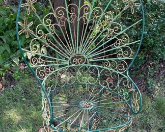 Beautiful Peacock Wrought Iron Chair, $300